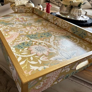 Amberina - tray, Handmade William Morris paper tray, coffee table tray, breakfast tray, footstool tray and ottoman tray.