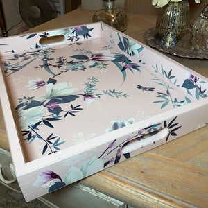The Hamptons Ted Baker paper decoupage serving tray, breakfast & coffee table tray, Ottoman tray and decorative tray