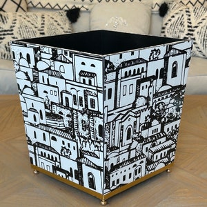 Princess Carolina solid wood waste paper basket, bin, for a living room, bedroom, or a home office.