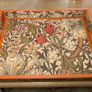 Tangerina Decoupaged wooden serving tray, coffee table tray, breakfast tray, footstool tray, special drinks tray