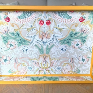 Spring William Morris decoupage serving tray, breakfast Tray, coffee table tray, ottoman tray, footstool tray and laptop tray in 3 sizes.