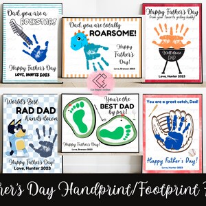 Archivos de huellas de manos del Día del Padre; Impresión personalizada del Día del Padre; Archivo descargado; Papá, abuelo, papaya, cachorro, papá, padre, padrastro