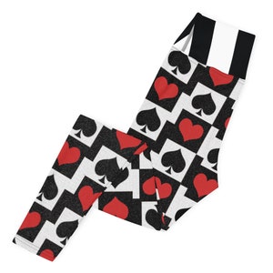 Disney, Fairytale Queen Of Hearts, Alice in Wonderland Women Leggings. Tim Burton Film Version.