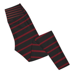 Sony Animation Hotel Transylvania Mavis Black and Red Striped Women's Leggings