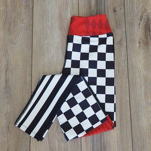 Harlequin Jester black and red Women's Leggings.