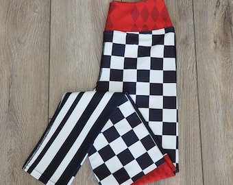 Harlequin Jester zwart en rood Dames Legging.