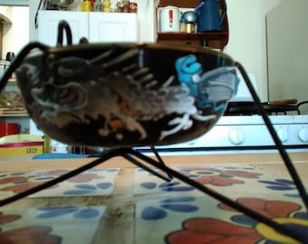 Dragonware Ashtray with Wire Stand.