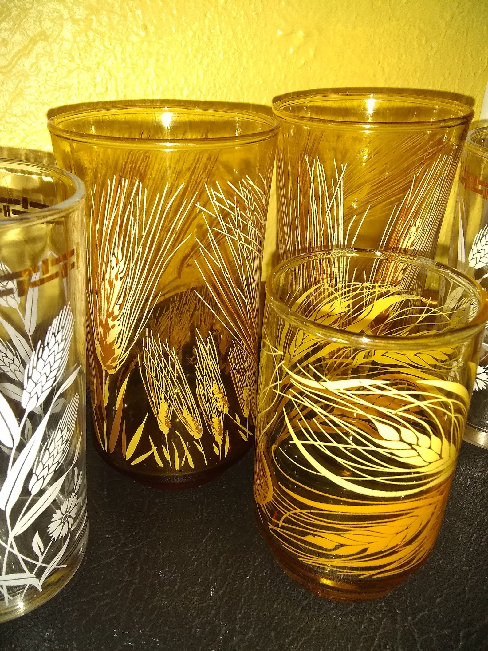 Wheat Pattern Drinking Glasses Mix Matched Anchor Hocking Etsy