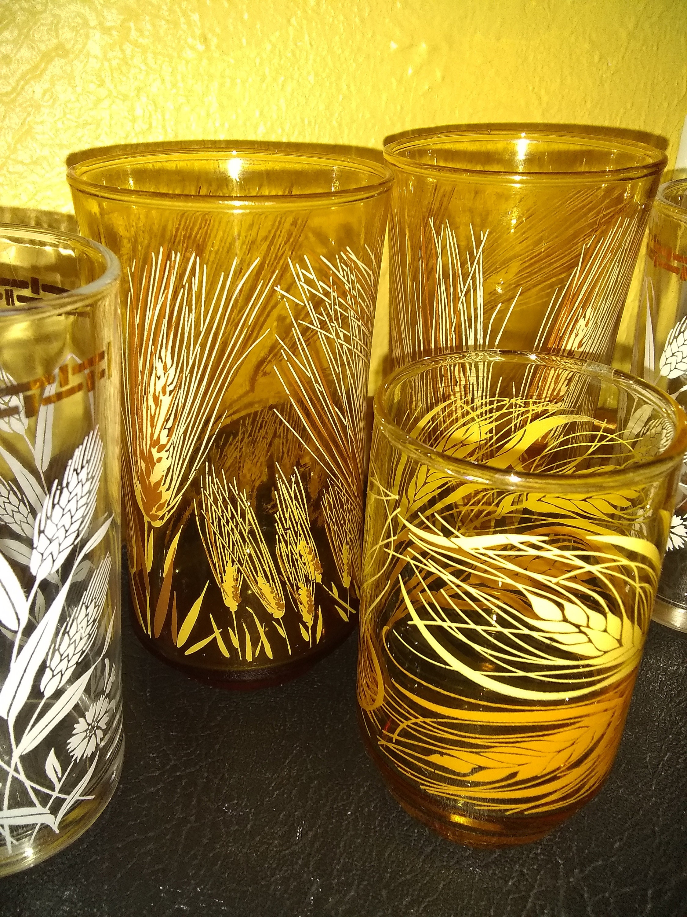 Wheat Pattern Drinking Glasses Mix Matched Anchor Hocking Etsy