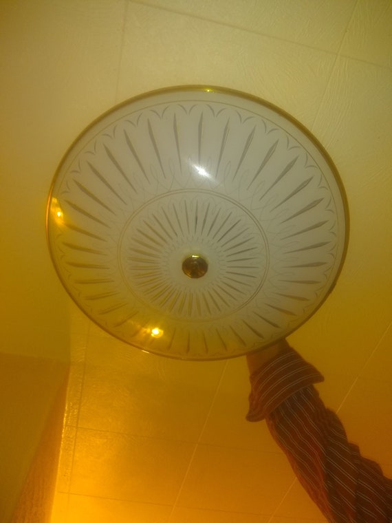 Big 17 Inch Saucer Shade And Light Fixture Ceiling Light Etsy