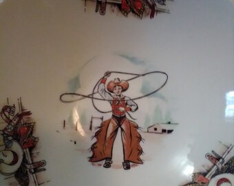 Cowboy dishes, Homer Laughlin Rhythm china