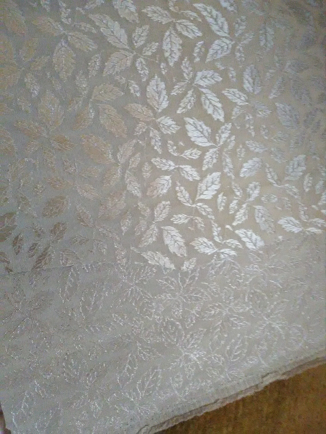 Sage Green Leaf Pattern Upholstery Fabric 31 x 50 inch piece Etsy