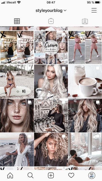 5 Mobile Lightroom Presets CREAM for Instagram Lifestyle | Etsy
