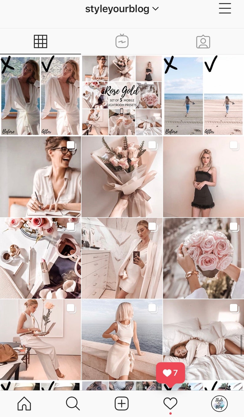 10 ROSE GOLD Preset Lightroom mobile & Desktop Instagram Etsy