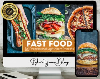 FAST FOOD Preset Lightroom 18 (Mobile & Desktop) , PIZZA preset, Burger preset, street food preset, Food preset, foodblogger preset, hot dog