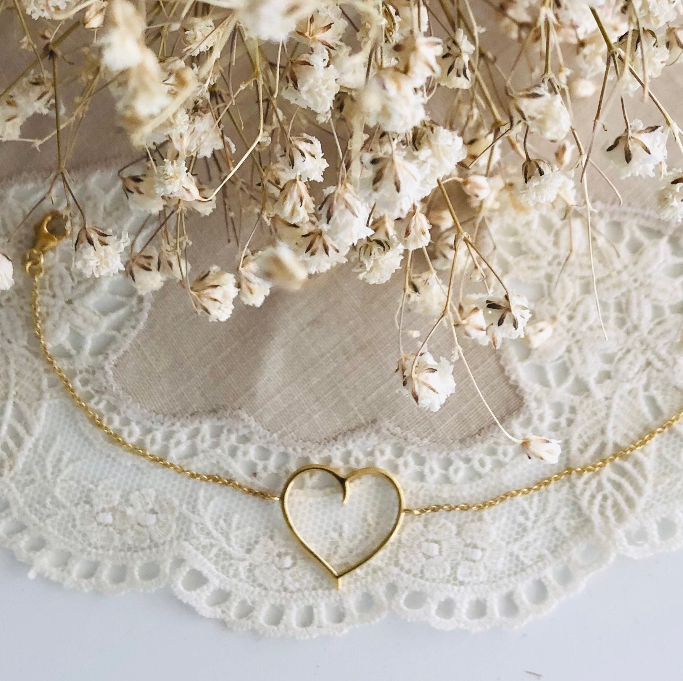 14k Gold Filled Heart Bracelet. Gold Love Heart Bracelet Etsy UK