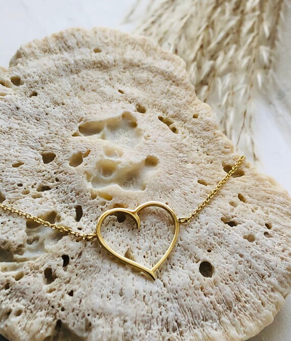 14k Gold Filled Heart Bracelet. Gold Love Heart Bracelet Etsy UK