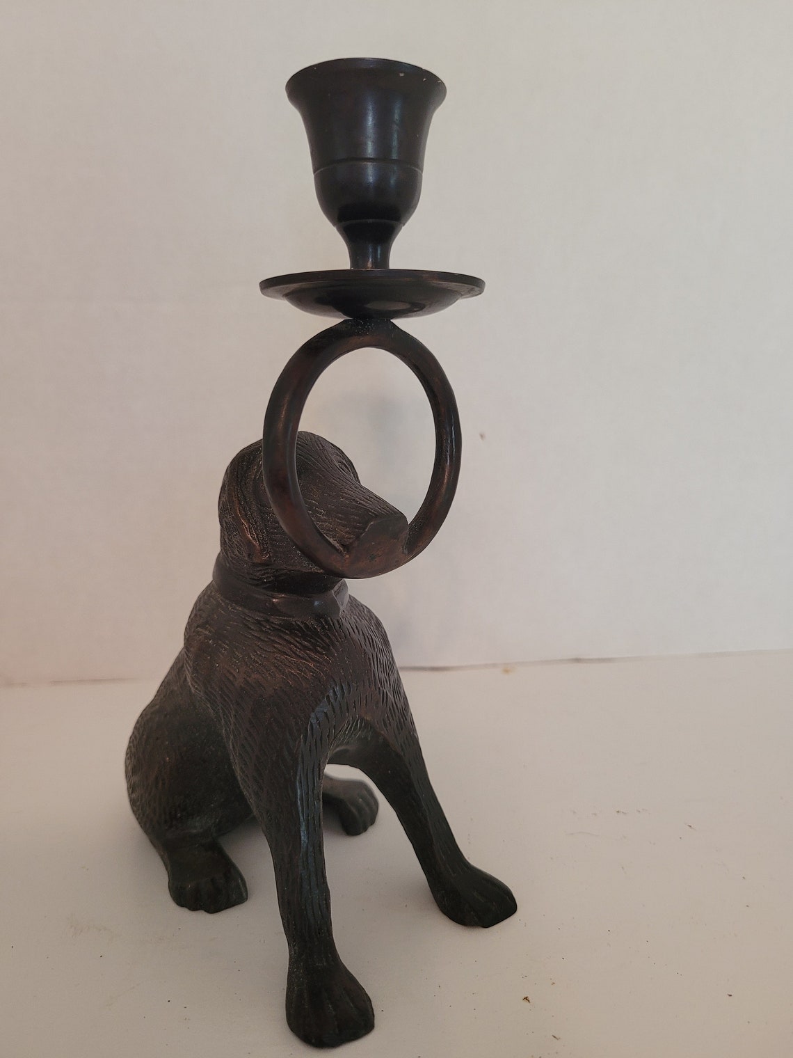 Metal Dog Candle Holder Late 1900's Etsy