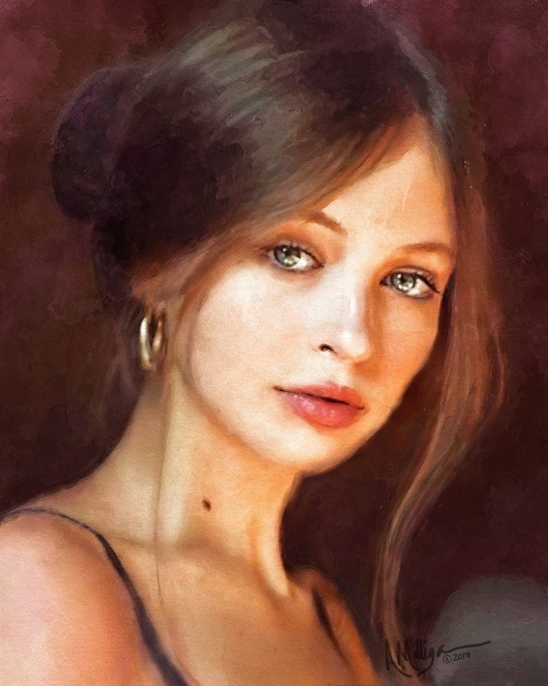 Commissioned Portrait Painting Loose Painterly Style Portrait Painting Only