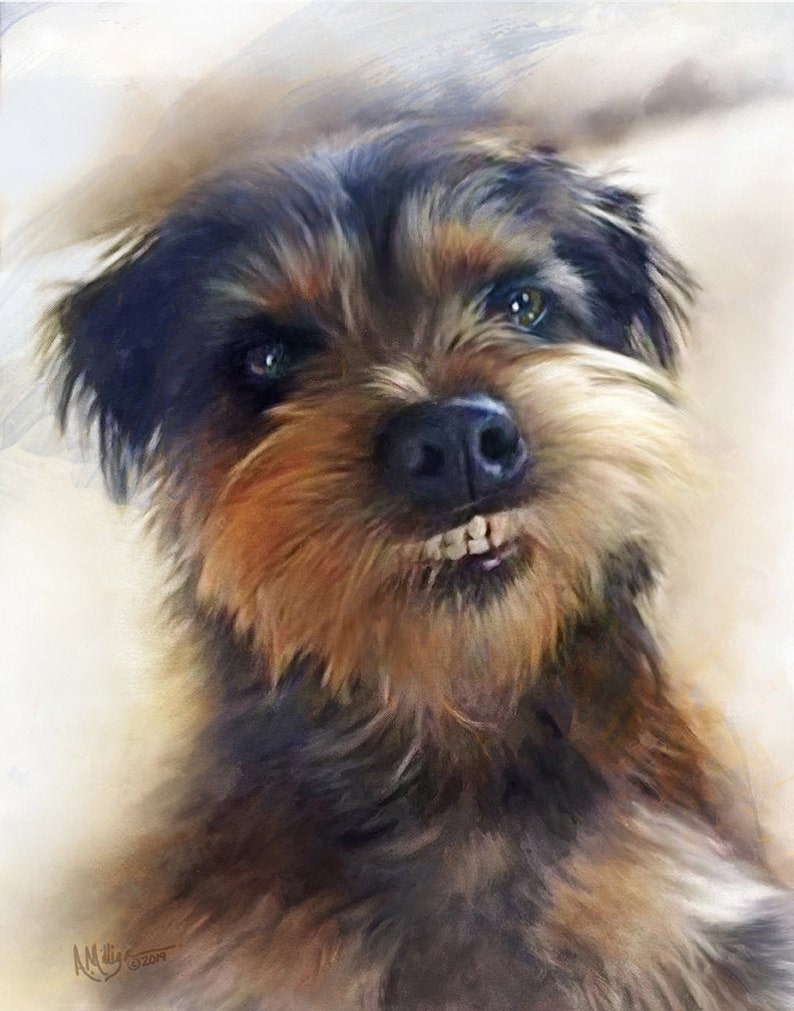 Commissioned Portrait Painting Photorealism Style Pet Portrait Painting image 2