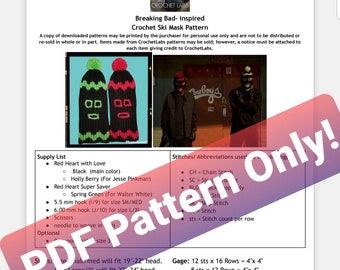PDF PATTERN, Breaking Bad Inspired pattern, crochet pattern, cosplay pattern