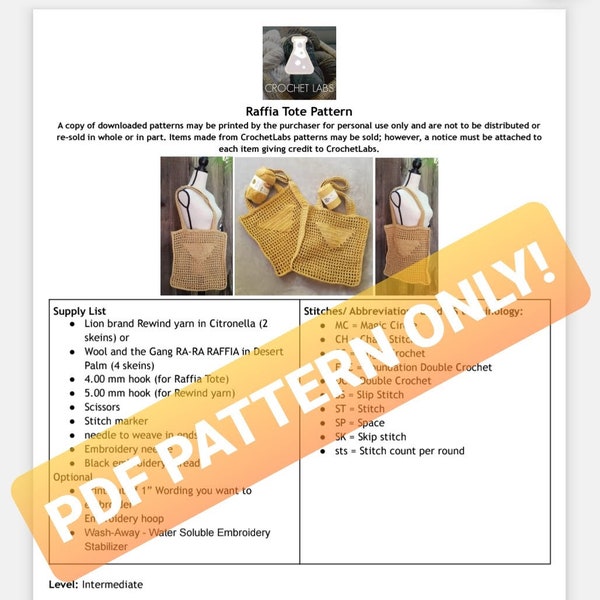 PDF Crochet Tote pattern with Embroidery instructions/ tips, Crochet pattern, Luxury tote pattern