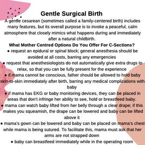 Sanfte chirurgische Geburtsbroschüre für Doulas