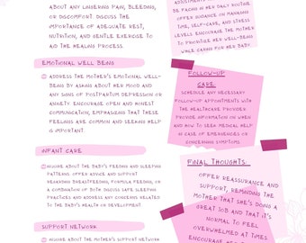 Checkliste für Postpartum Call (Für Doulas)