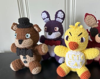Crochet Five nights at Freddy’s (Freddy/Foxy/Bonnie/Chica) Plush
