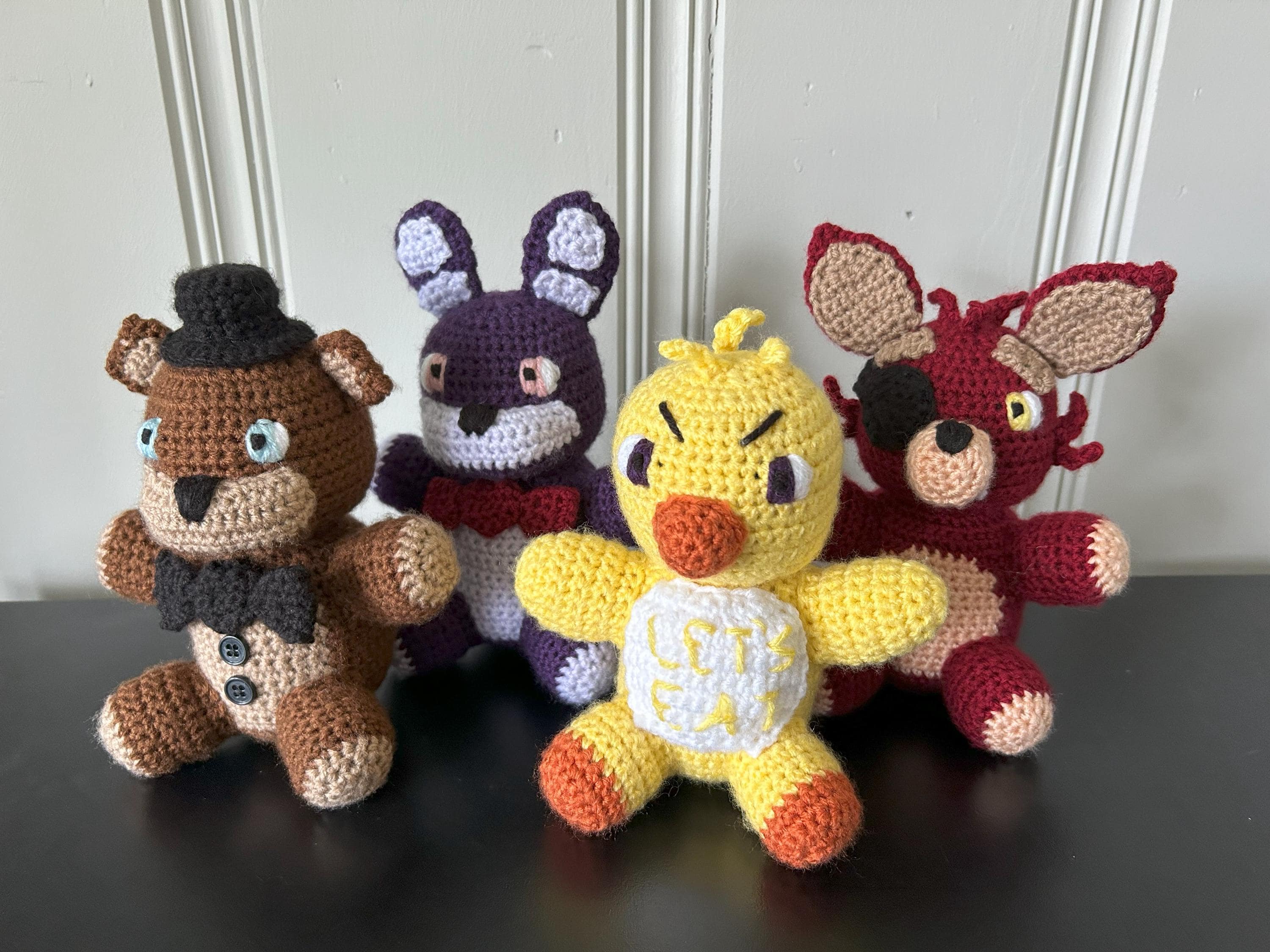 Crochet Five nights at Freddy’s (Freddy/Foxy/Bonnie/Chica) Plush