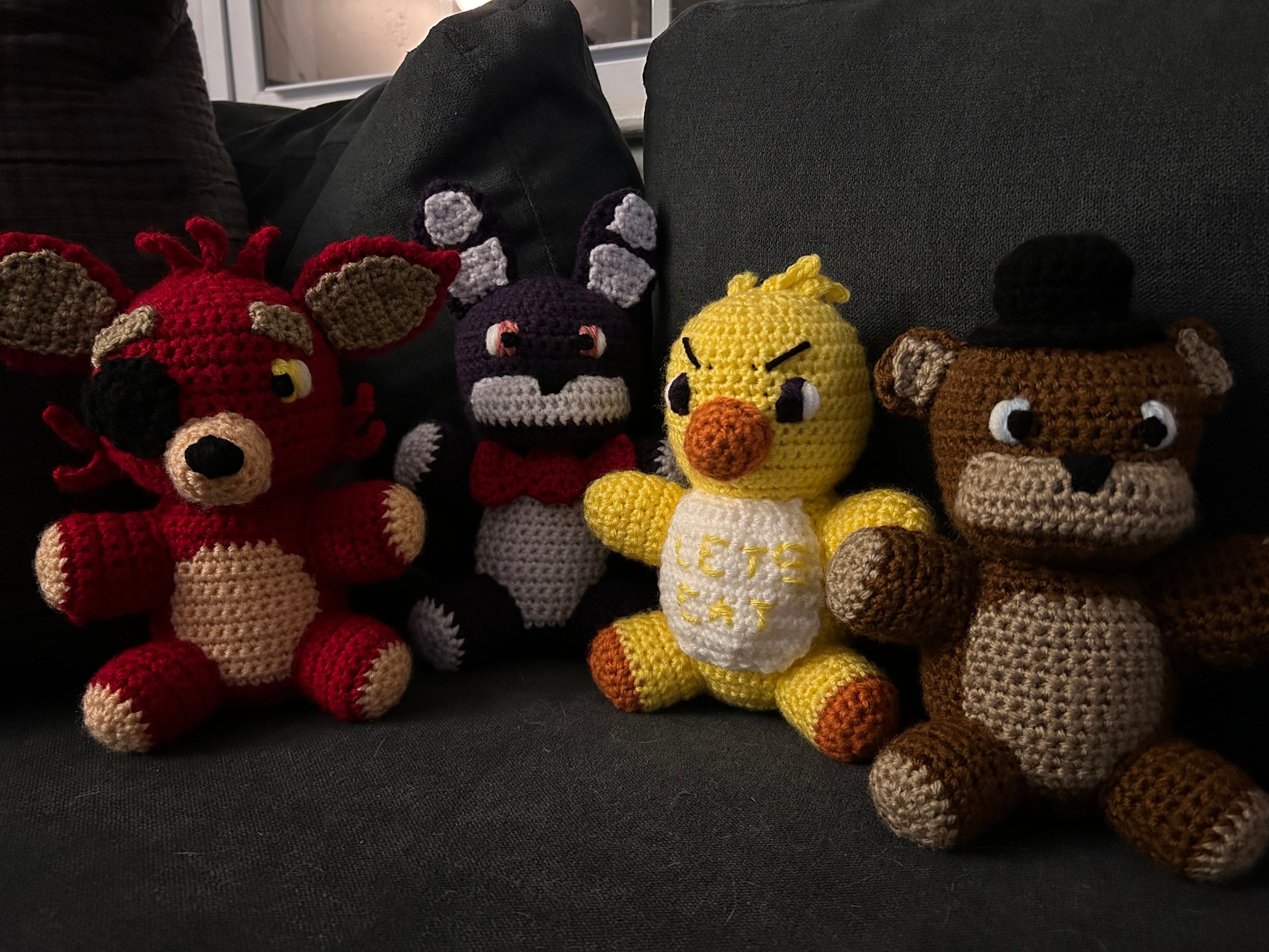 Crochet Five Nights at Freddys freddy/foxy/bonnie/chica Plush - Etsy