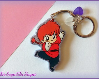 In Stock Ranma 12 Ranma Saotome BoyGirl version clear acrylic charm keychain