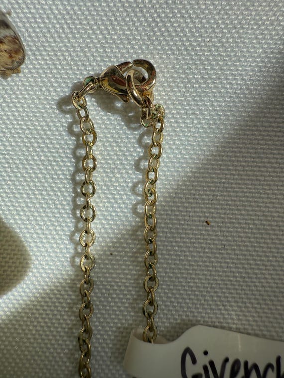 Vintage Givenchy Gold Rectangular Crystal Pendant… - image 5