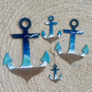 Nautisch anker oceaanhars muurkunstwerk, strandhuisdecor