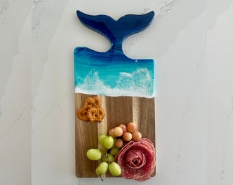 Whale Charcuterie Board, Cheese Board Gift for Mom, Whale Tail Nautical Decor, Coastal Living Gift