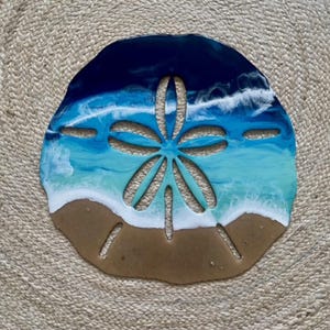 Harszand-dollarmuurdecoratie: strand oceaankunst, kusthuis