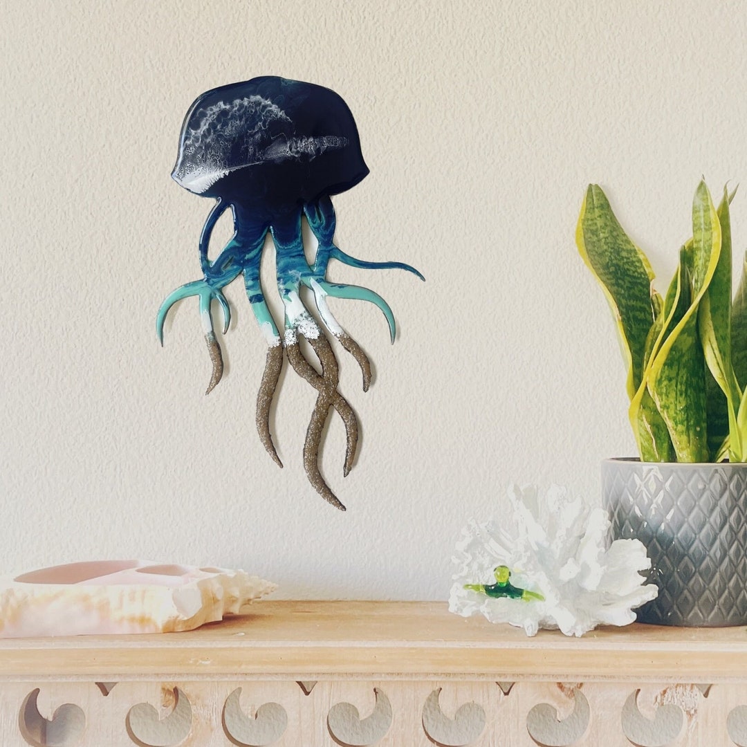 Jellyfish Wall Decor, Sea Jelly Wall Hanging, Jelly Fish Beach Resin