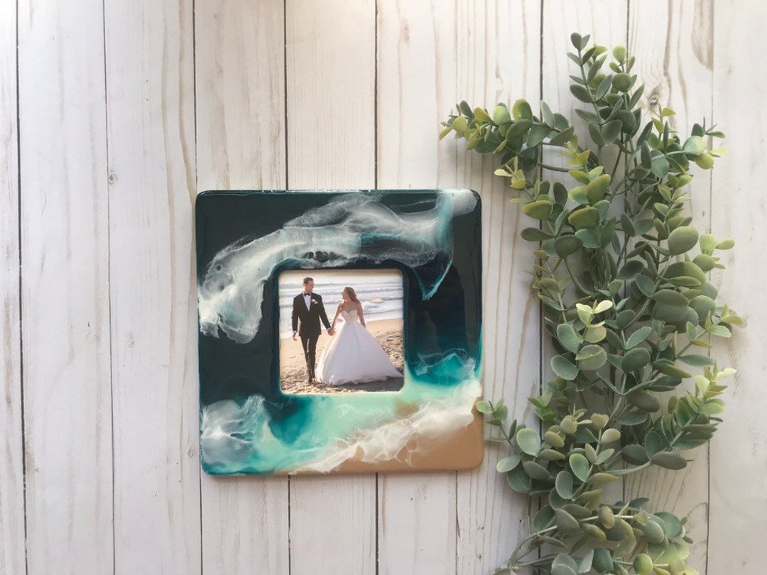 Photo Frame, Resin Beach Art Picture Frame, Beach Love Wall Frame, Ocean Wall Art, Beach
