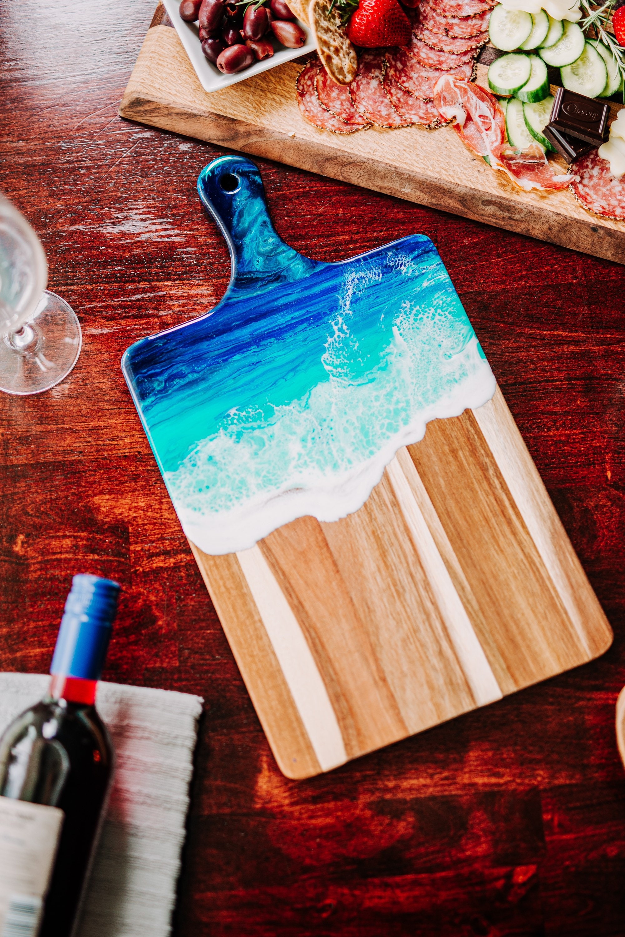Personalized Cutting Board, Custom Engraved Beach Charcuterie