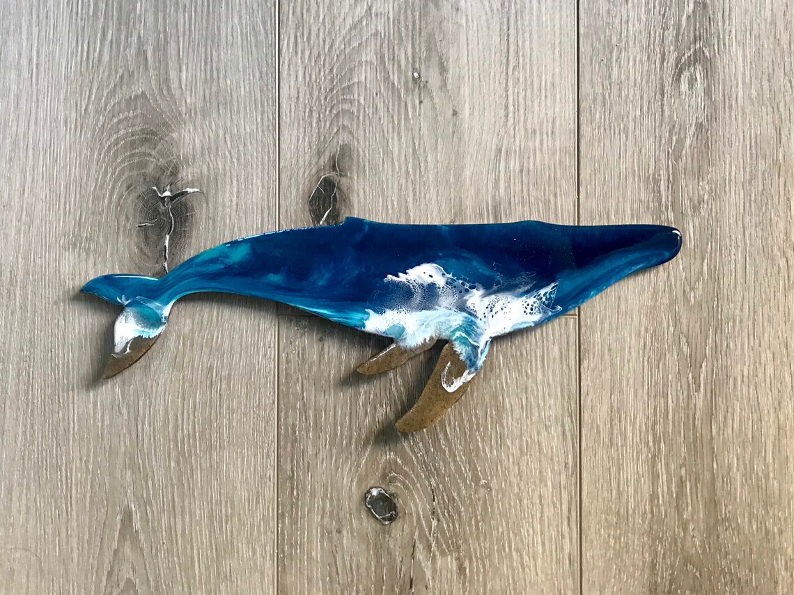 Beach Art Resin Whale Wall Decor Humpback Whale Decor Ocean Etsy