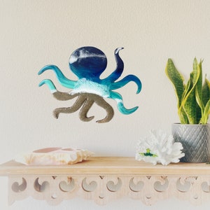 Octopus Wall Decor, Beach Resin Ocean Art, Octopus Wall Hanging
