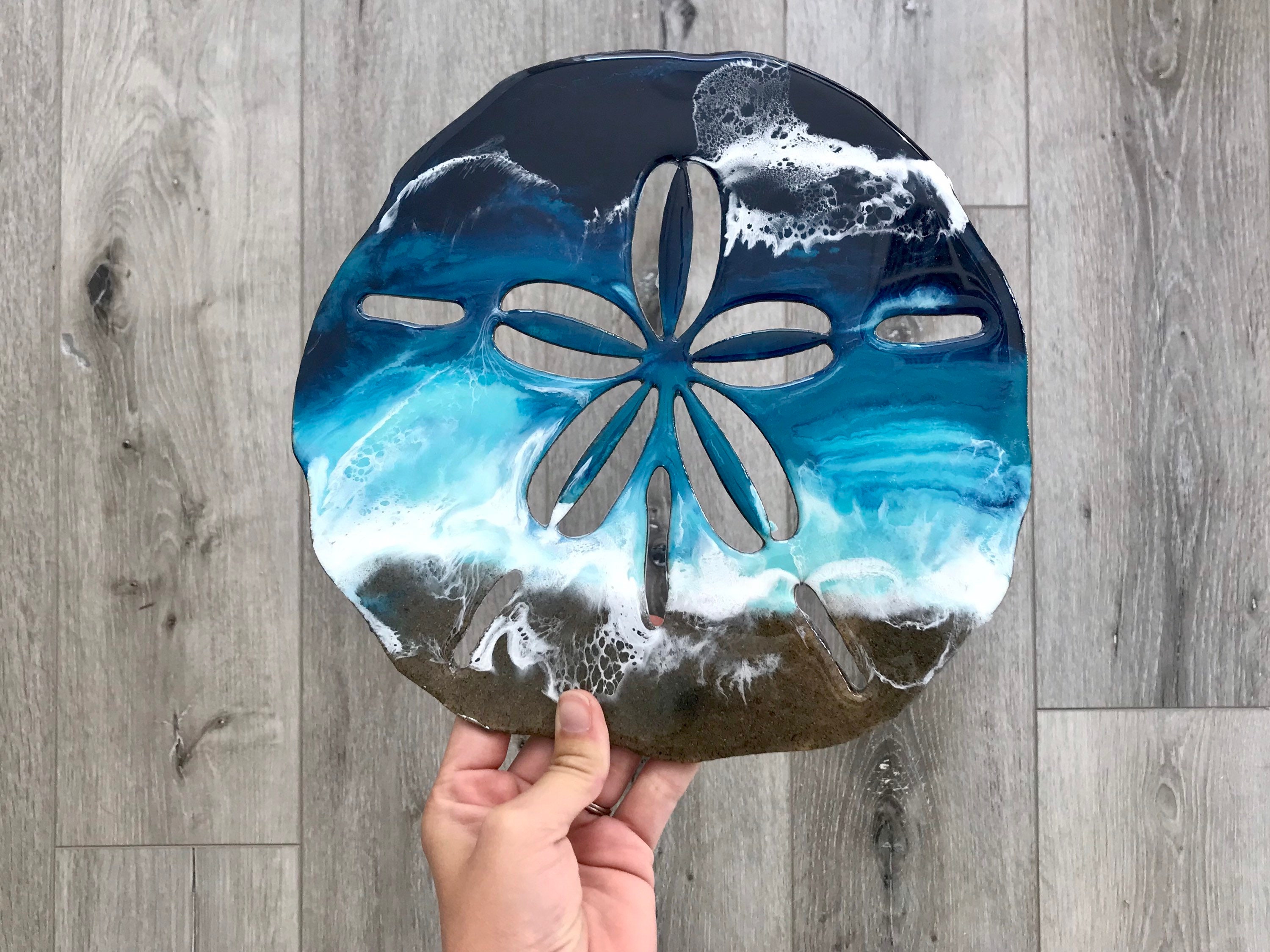 Beach Art Résine Sand Dollar Wall Decor, Ocean Kid's Room Art, Beach Home Coastal Decor