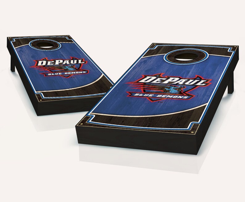 DePaul Blue Demons Wood Cornhole Set with Bags