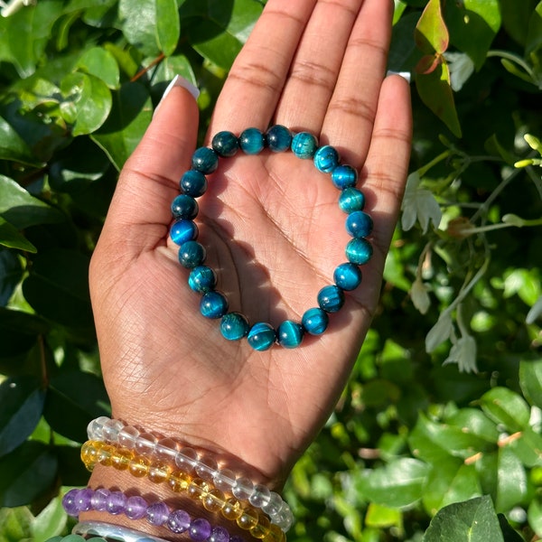 Blue Tiger’s Eye, Tiger’s Eye bracelet, meditation bracelet, beaded bracelet, 8mm beaded bracelet, spiritual bracelet, spiritual jewelry