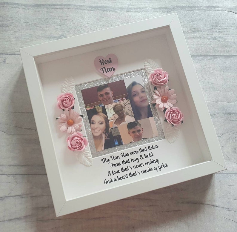 Personalised Gift for Nan Floral Photo Frame Best Nan Etsy