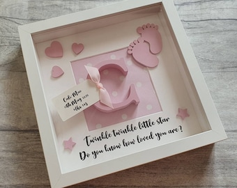 Personalised New Baby Initial Keepsake Frame: Nursery Decor
