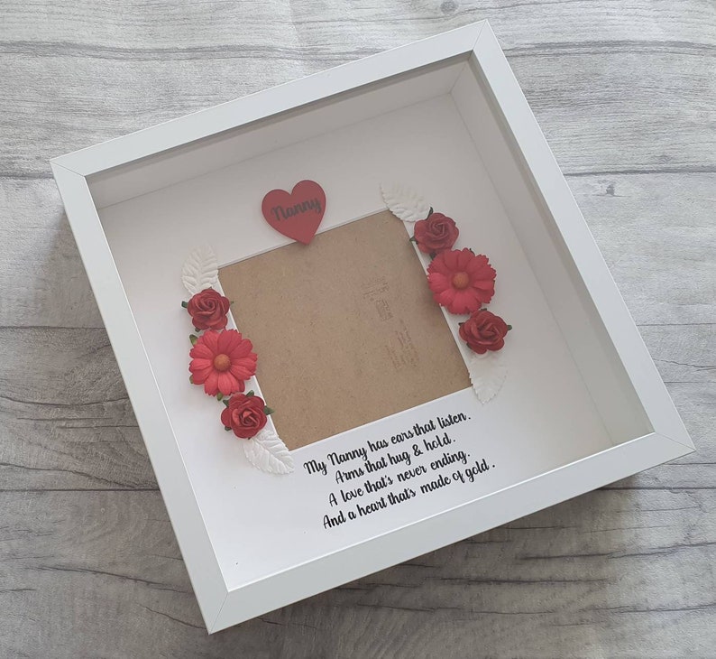 Personalised Gift for Nan Floral Photo Frame Best Nan Etsy