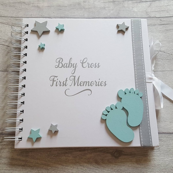 Baby's First Memories Personalised Scrapbook - Personalised Baby Memory Book