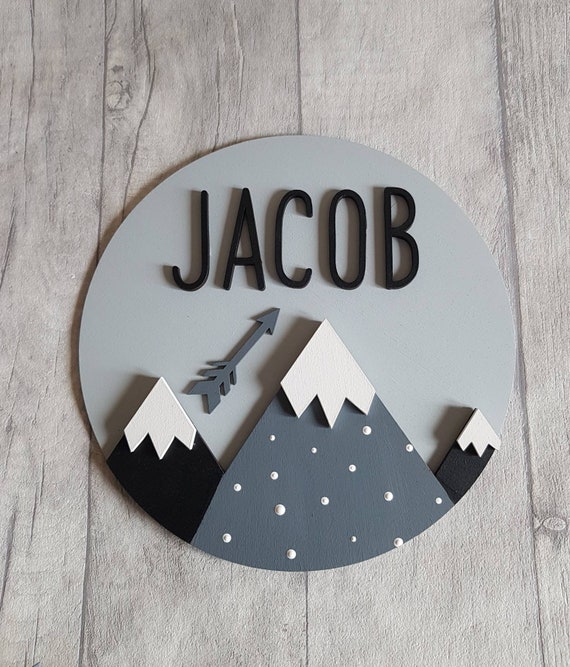 Woodland Themed Decor Personalised Children S Door Plaque Wall Plaque Mountain Decor