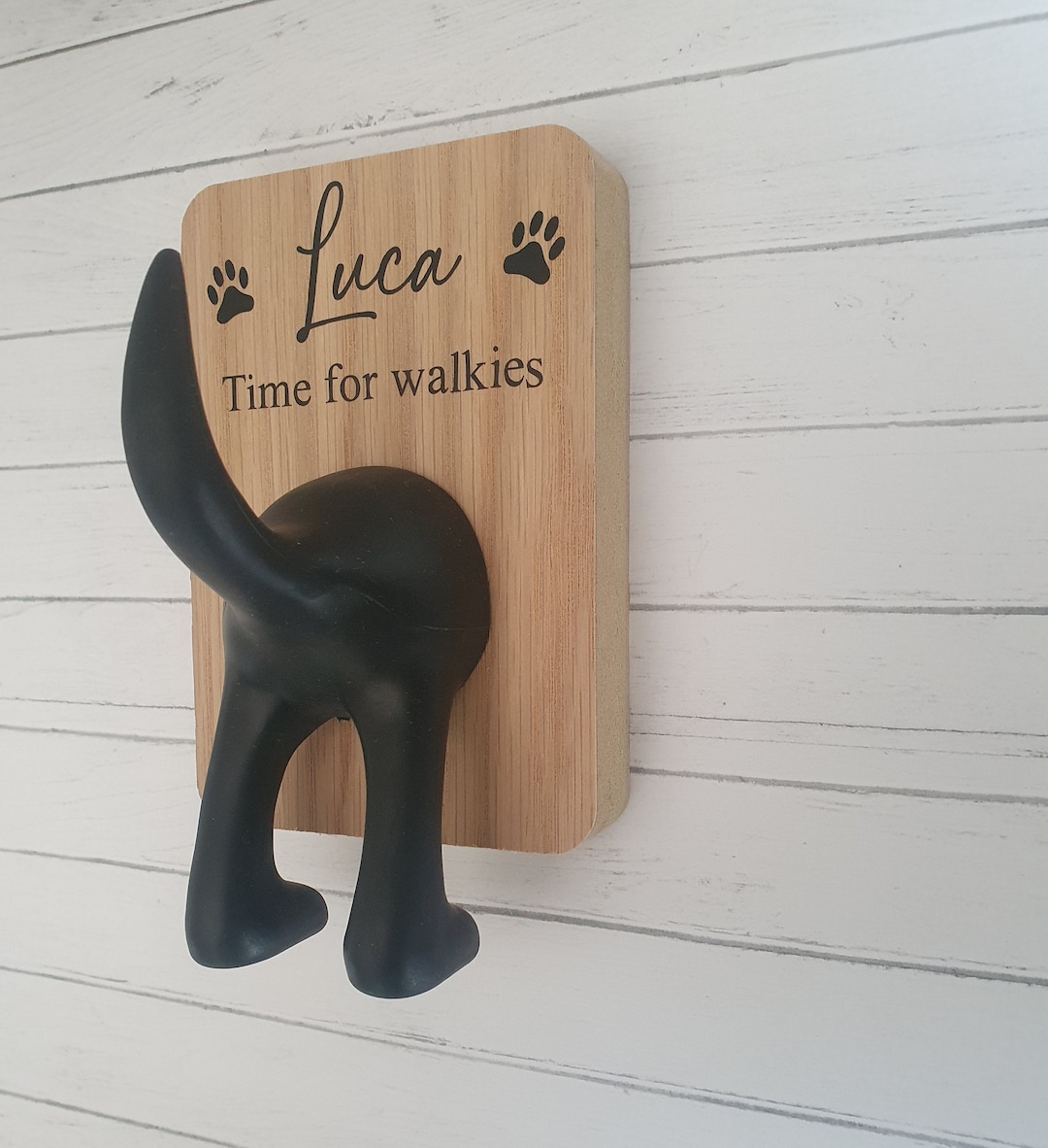 Personalised Dog Lead Holder Oak Veneer Dog Lead Holder Etsy UK
